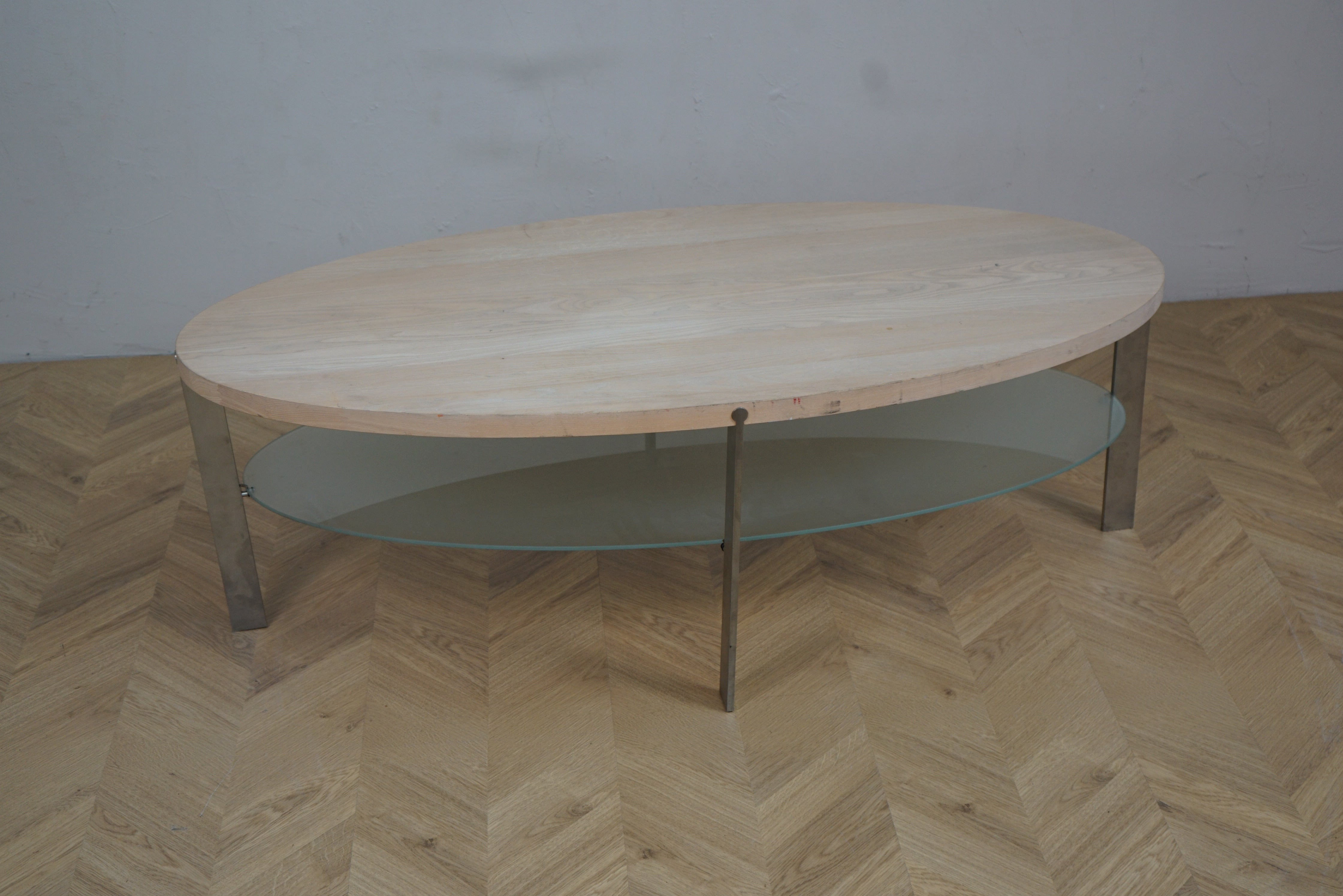 Naver sofabord AK-972 designet af Aksel Kjersgaard i eg, glas og stål.